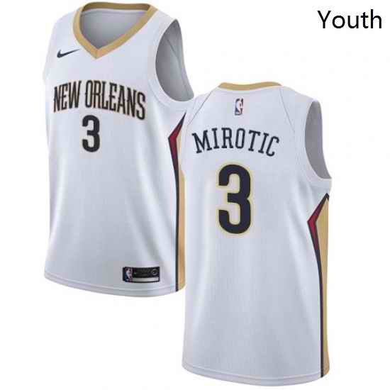 Youth Nike New Orleans Pelicans 3 Nikola Mirotic Authentic White NBA Jersey Association Edition